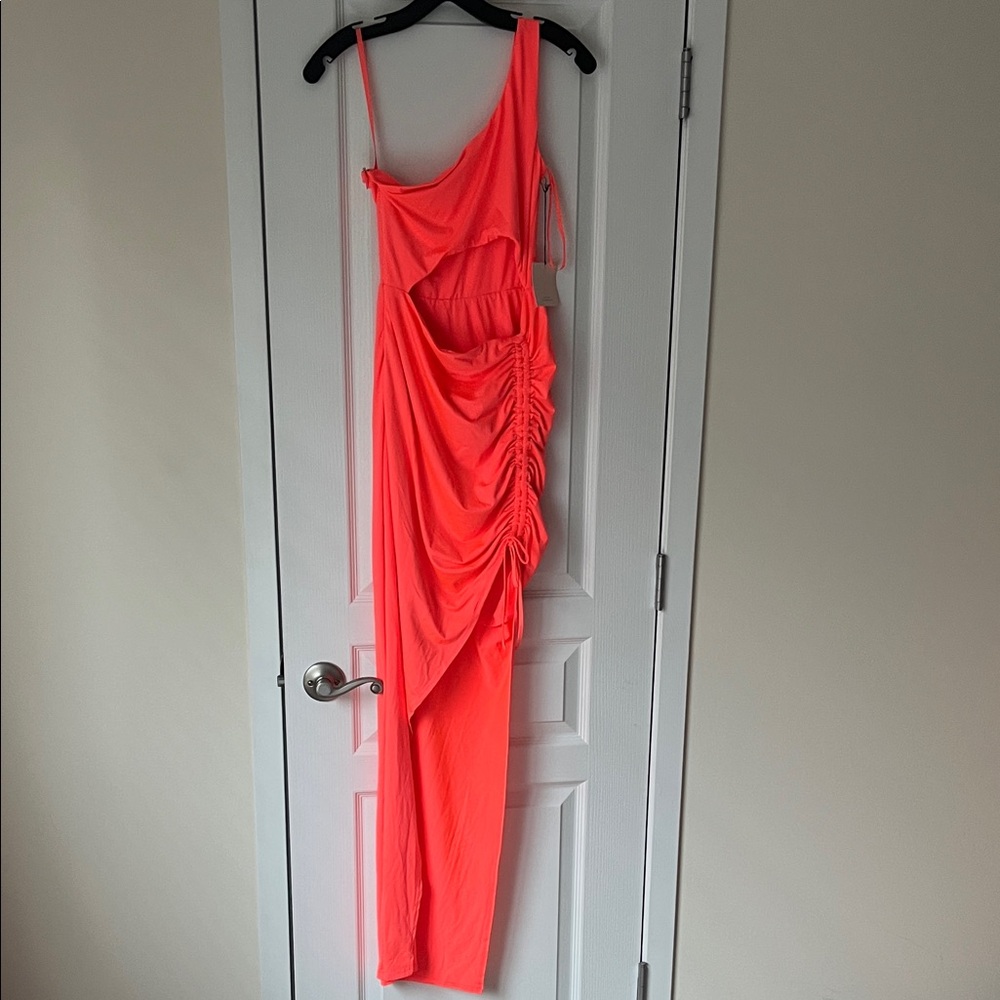 Superdown Coral One-Shoulder Dress